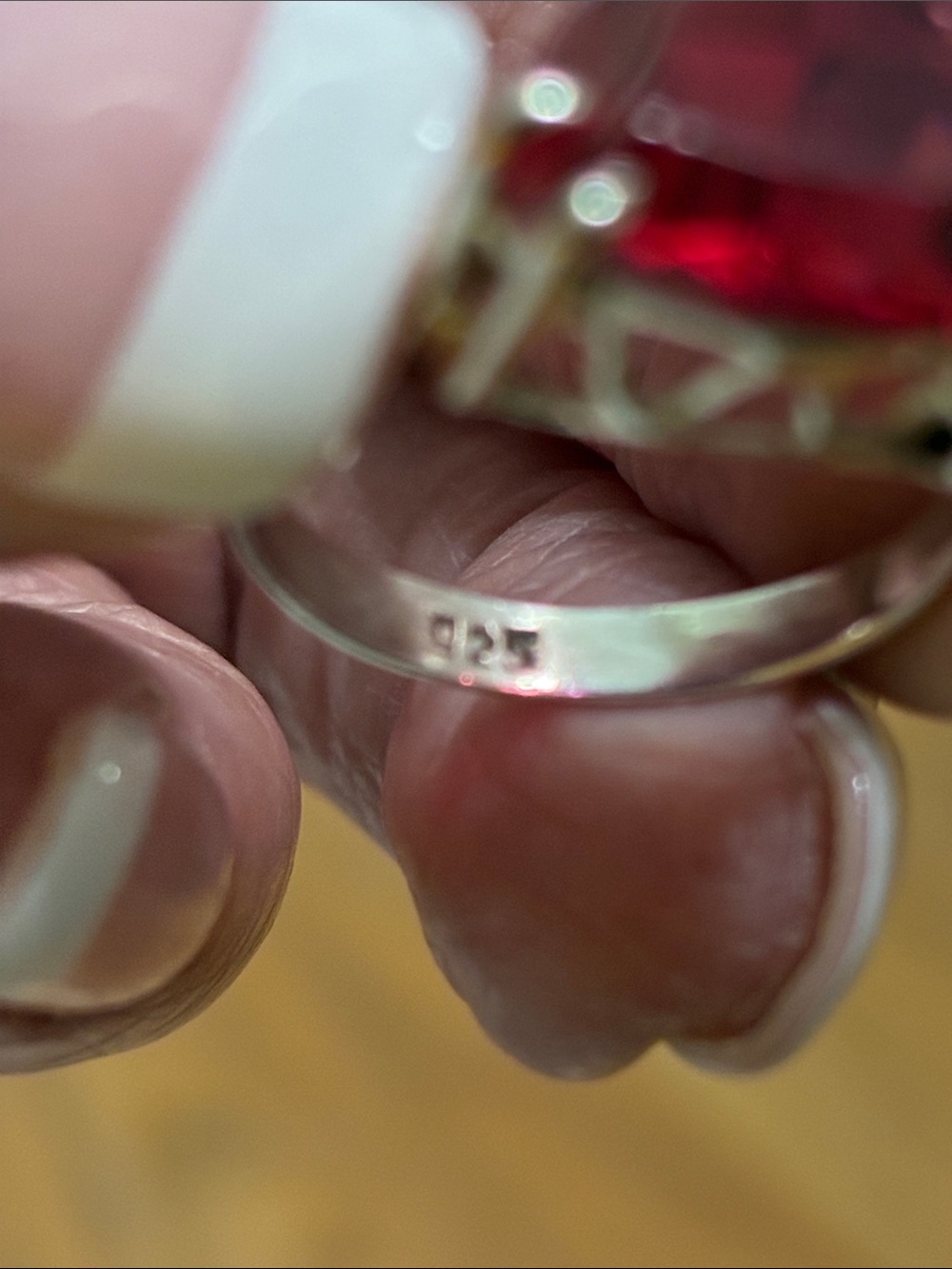 Natural Pink Tourmaline size 6 in sterling silver - Picture 6 of 7